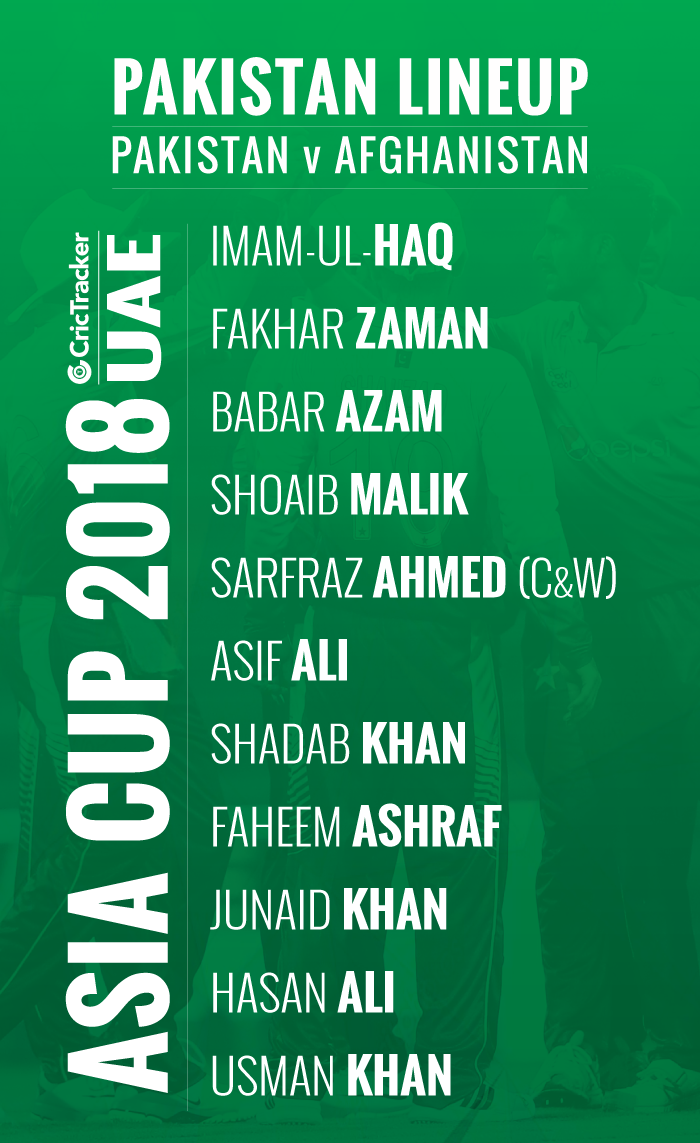 playing-xi-Pakistan-FOR-ASIA-CUP-2018-MATCH-BETWEEN-Pakistan-vs-Afghanistan