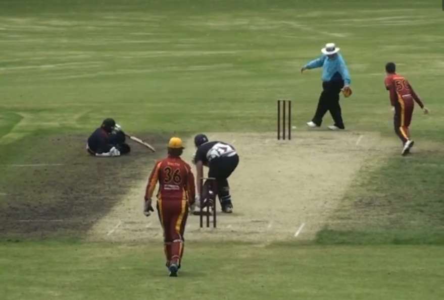 One ball hit three players