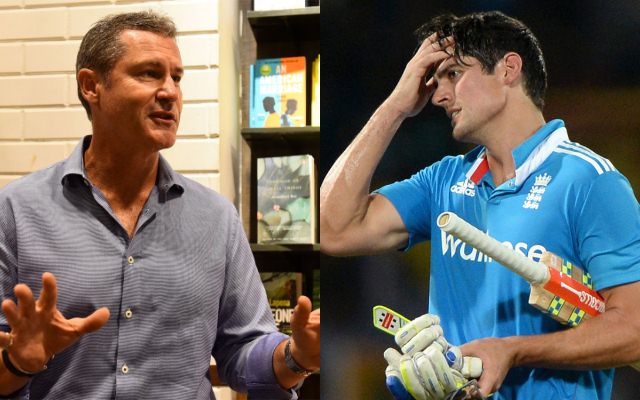 Simon Taufel and Alastair Cook