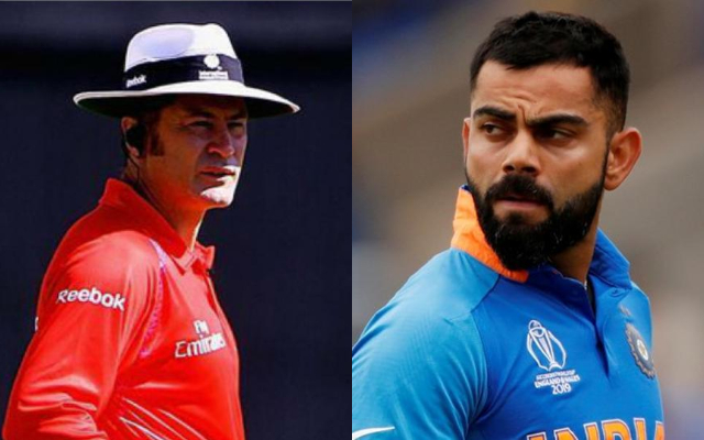 Simon Taufel and Virat Kohli