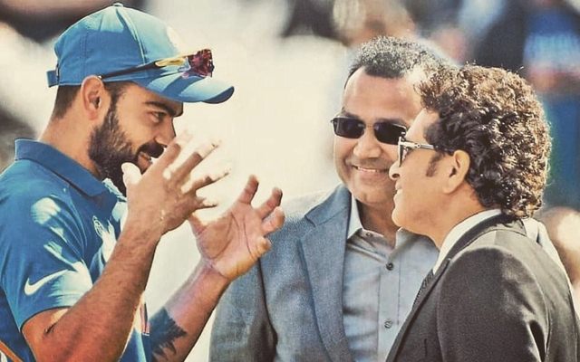 Virat Kohli, Virender Sehwag and Sachin Tendulkar