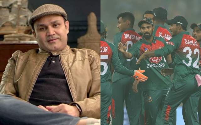 Virender Sehwag and Bangladesh team