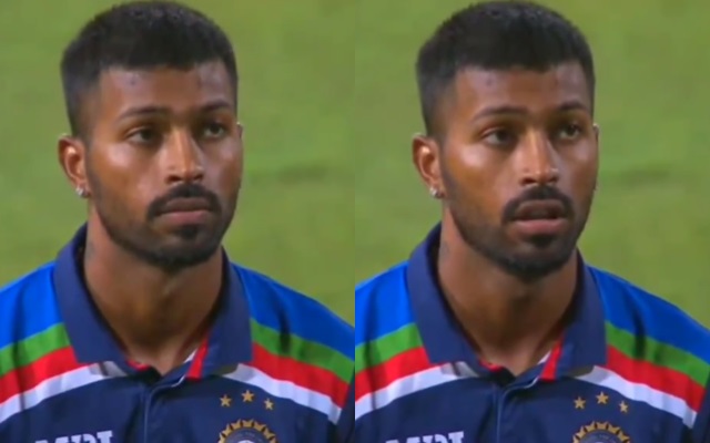 Hardik Pandya singing the National Anthem of Sri Lanka