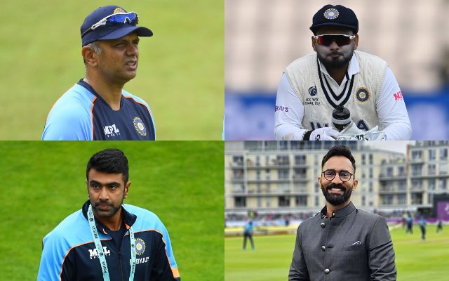 Rahul Dravid, Rishabh Pant, Ravichandran Ashwin, Dinesh Karthik