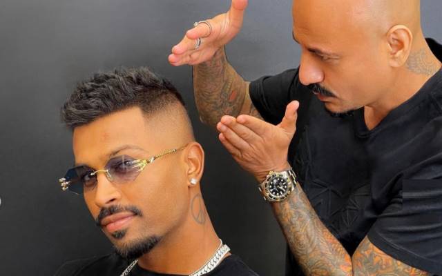 Hardik Pandya gets a dapper hairstyle by celebrity stylist Aalim Hakim