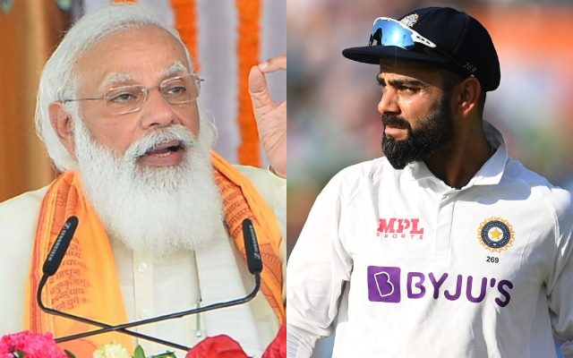 Indian Prime Minister Narendra Modi and Virat Kohli