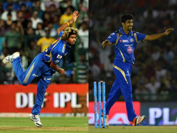 Lasith Malinga and Jasprit Bumrah in training camp