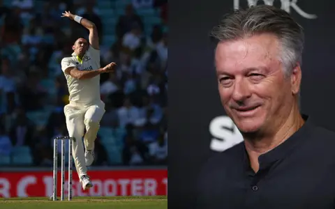 Scott Boland and Steve Waugh.
