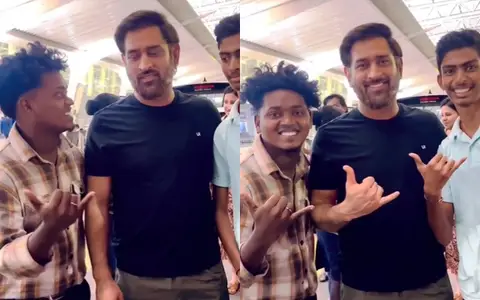 MS Dhoni with his fans