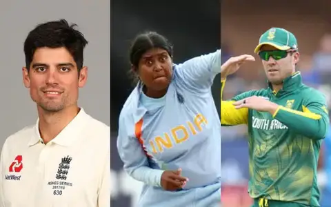 Alstair Cook, Neetu David and AB de Villiers