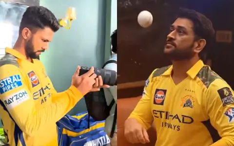 WATCH: Ruturaj Gaikwad turns photographer for MS Dhoni during CSK's shoot