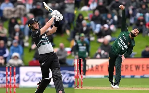 Finn Allen & Shadab Khan.