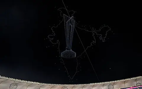 T20 World Cup 2026: Drone show at Ahmedabad displays map of India with PoK during celebrations
