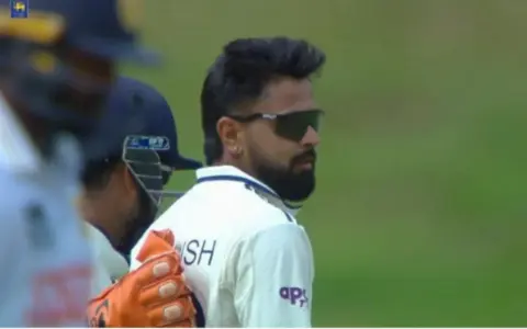 WATCH: Saransh Jain stone-faced after picking maiden Test wicket