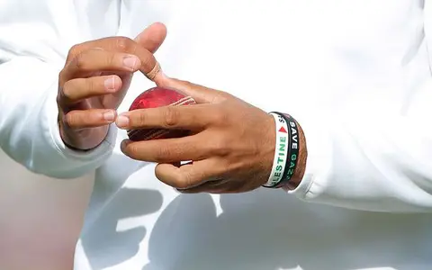 Moeen Ali wearing the Wrist Band 'Save Gaza- Save Palestine' | Photo Source: Cricinfo