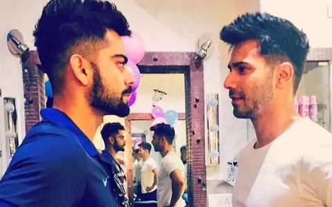 Varun Dhawan and Virat Kohli