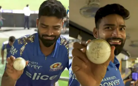 MS DHoni signed cricket ball for Kumar Kartikeya