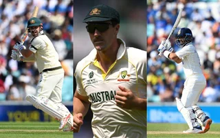 Travis Head, Pat Cummins and Ajinkya Rahane.