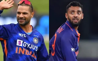 Shikhar dhawan and Varun Chakravarthy