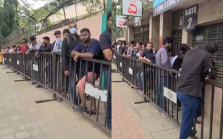 Fans outside the M Chinnaswamy Stadium, Bengaluru
