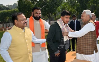 Nitish Kumar and Vaibhav Suryavanshi