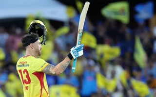 MLC 2025, Match 21: Faf du Plessis celebrates after getting to his ton