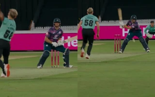 [WATCH] Vitality Blast 2025: Luke Hollman's outrageously innovative shot nearly lands for a six
