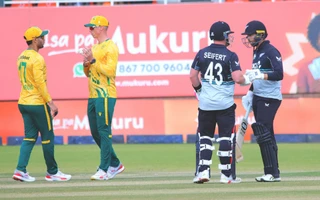 Zimbabwe T20I Tri-Series 2025, Match 5: (From left to right) Reeza Hendricks, Rassie van der Dussen, Tim Seifert, Devon Conway