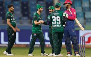 Asia Cup, Match 10: Pakistani players celebrate the win