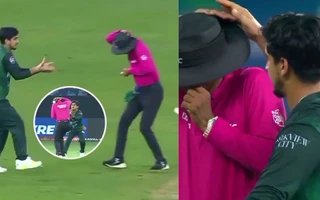 Ball hits umpire during PAKvsUAE Match