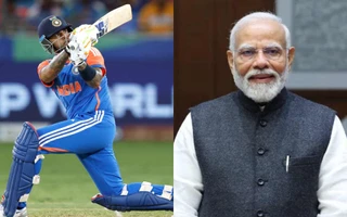 Suryakumar Yadav and Prime Minister of India Narendra Modi