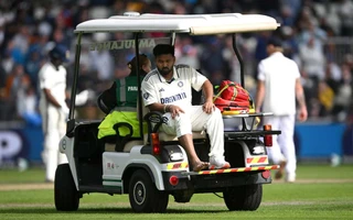 Rishabh Pant being stretchered off during the fourth England-India Test in July 2025