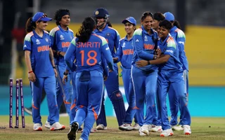 Women's World Cup 2025, Match 6: Indian players celebrating a wicket