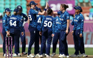 Women's World Cup 2025, Match 27: England celebrate a wicket