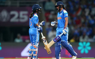 Women's World Cup 2025, 2nd semi-final: Jemimah Rodrigues [L] and Harmanpreet Kaur [R]