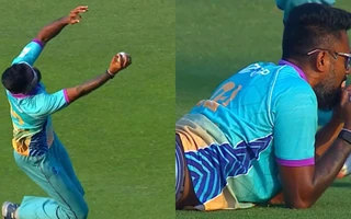[WATCH] Abu Dhabi T10 2025: Isuru Udana's stunning one-handed running catch has Aneurin Donald walk back