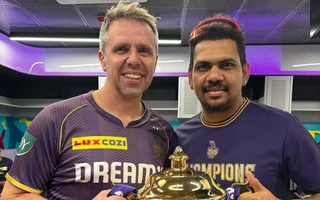 Carl Crowe and Sunil Narine