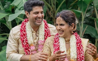 Ex-CSK cricketer ties knot with actor Samyuktha in traditional wedding in Chennai