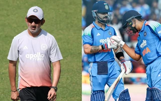 Gautam Gambhir and Rohit Sharma with Virat Kohli