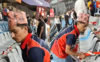 [WATCH] T20 World Cup 2026: Nepal fan wins hearts by cleaning stadium after thrilling clash vs England