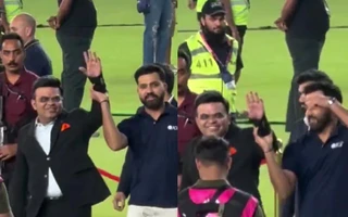 [WATCH] T20 World Cup 2026: Rohit Sharma raises Jay Shah’s hand in front of crowd after India lifts T20WC title