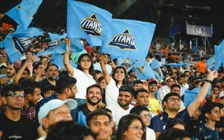 Gujarat Titans fans at Narendra Modi Stadium, Ahmedabad