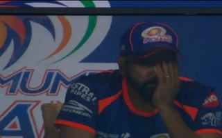 Rohit Sharma covers face in shame after Mumbai Indians concede against Sunrisers Hyderabad
