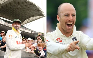 Nathon Lyon and Jack Leach