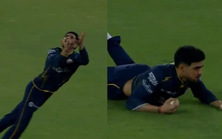 [WATCH] IPL 2026: Shubman Gill flies at extra cover to dismiss Shivam Dube, silences CSK crowd
