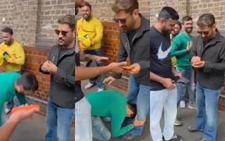 [WATCH] Fan falls at MS Dhoni's feet outside Edgbaston during ENG vs IND 1st ODI