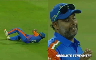 [WATCH] Stuart Binny pulls off stunning diving catch to seal India Champions' win