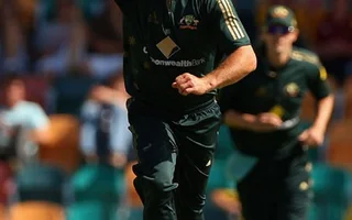 Brad Hogg celebrate after taking 3 wickets